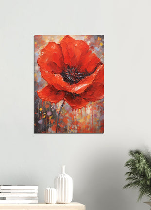 Painted red poppy poster