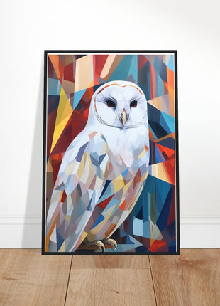 Colorful Owl Poster Embracing Artistic Symmetry