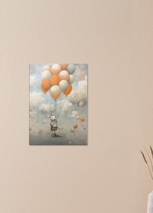 Mouse with balloons kids room poster