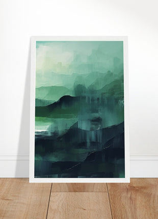 Green abstract sunrise landscape poster (part 3 of 3)