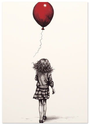 Fille avec affiche ballon rouge