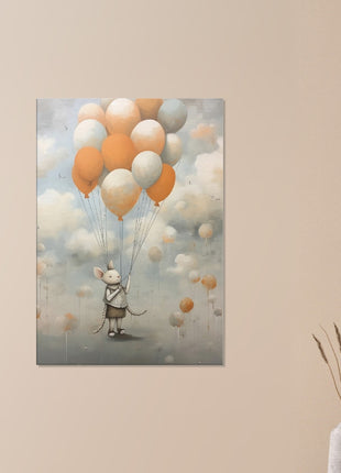 Mouse with balloons kids room poster