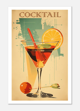 Affiche vintage de cocktails