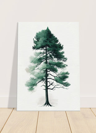 Minimalist tree on white background poster