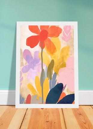 Colorful flower retro poster