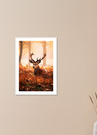 Hirsch im Herbst-Holz-Poster