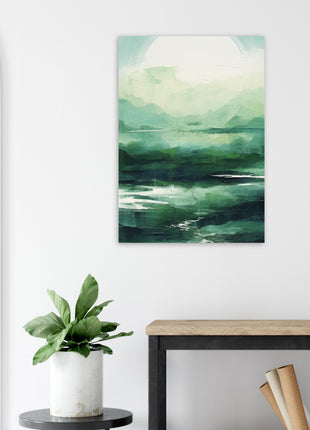 Green abstract sunrise landscape poster (part 2 of 3)