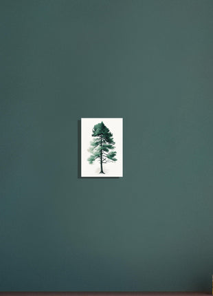 Minimalist tree on white background poster