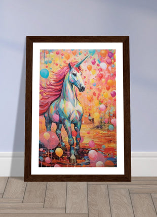 Colorful unicorn kids poster