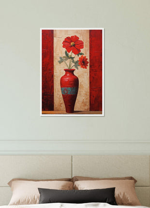 Magnifique affiche de fleurs rouges