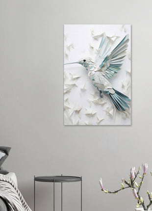 Geometric hummingbird poster