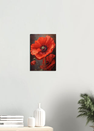 Red poppy flower poster