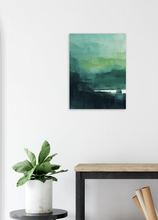 Green abstract sunrise landscape poster (part 1 of 3)