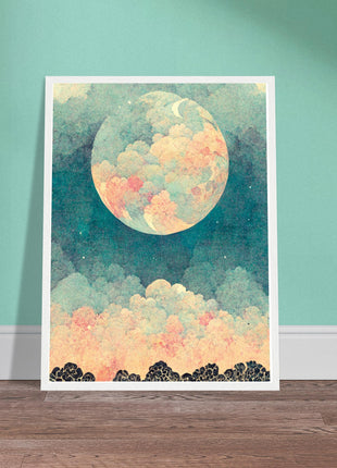 Moon with orange hue poster