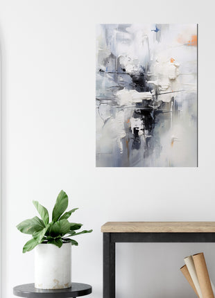 Monochrome Symphony: Abstract Painting in Shades of Grey, White, and Black