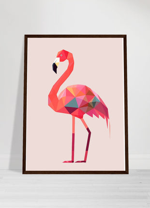 Geometric Flamingo retro poster