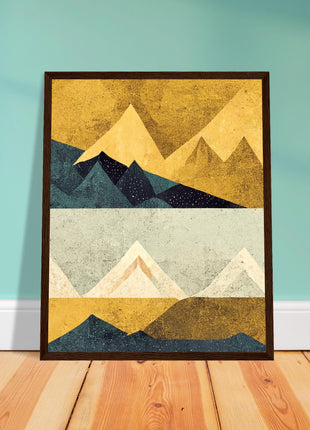 Abstract Mountain Poster - Yellow tones