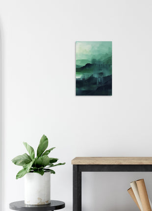 Green abstract sunrise landscape poster (part 3 of 3)