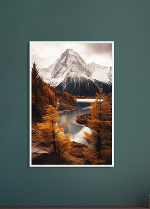 Fall mountain landscape poster