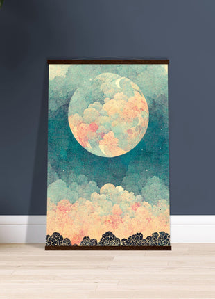 Moon with orange hue poster