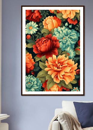 Vintage floral pattern poster