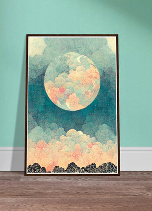 Moon with orange hue poster