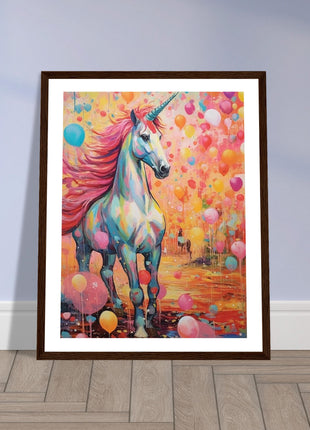 Colorful unicorn kids poster