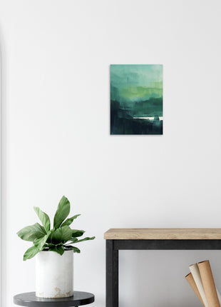 Green abstract sunrise landscape poster (part 1 of 3)