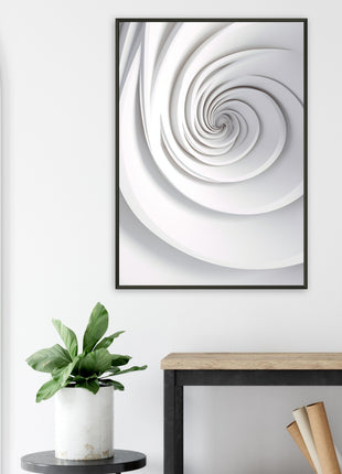 White swirl spiral modern poster