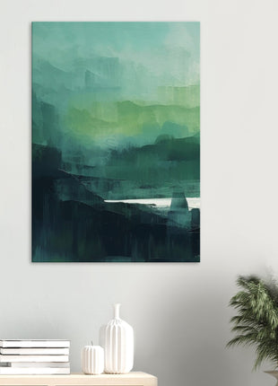 Green abstract sunrise landscape poster (part 1 of 3)