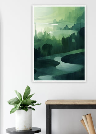 Green abstract landscape poster (part 3 of 3)