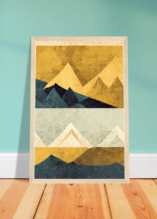 Abstract Mountain Poster - Yellow tones