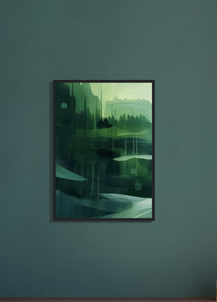 Green abstract landscape poster (Part 1 of 3)