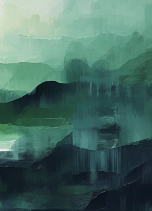 Green abstract sunrise landscape poster (part 3 of 3)