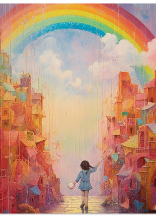 Rainbow city kids room poster