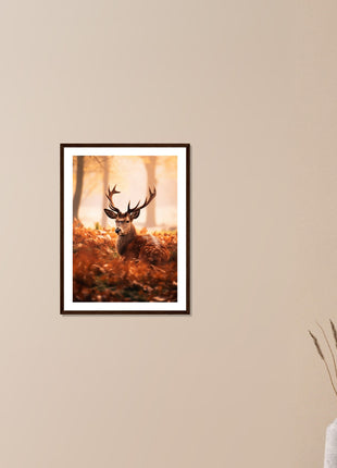 Hirsch im Herbst-Holz-Poster