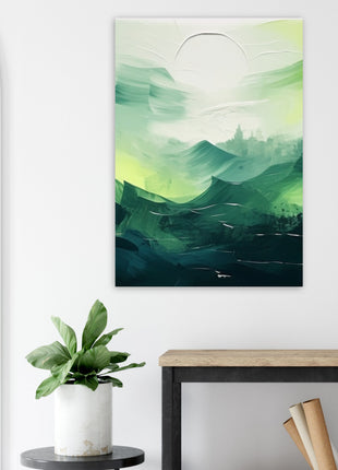 Abstract green painted landscape print (part 2 of 3)