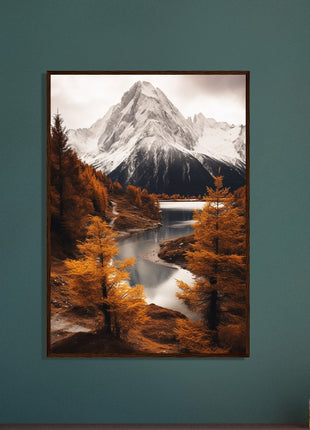 Fall mountain landscape poster