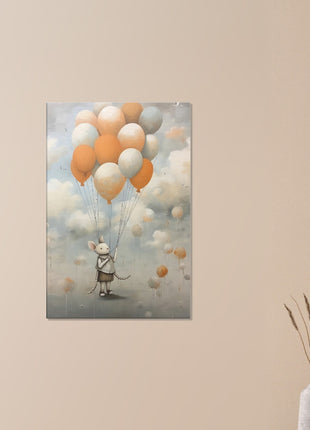 Mouse with balloons kids room poster