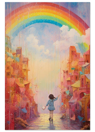 Rainbow city kids room poster