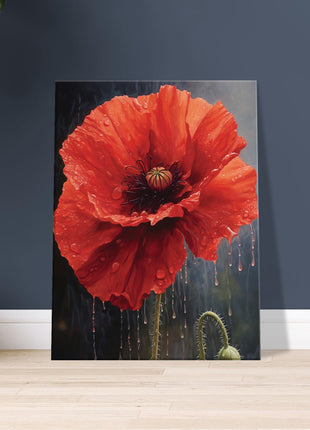 Poppy in the rain poster