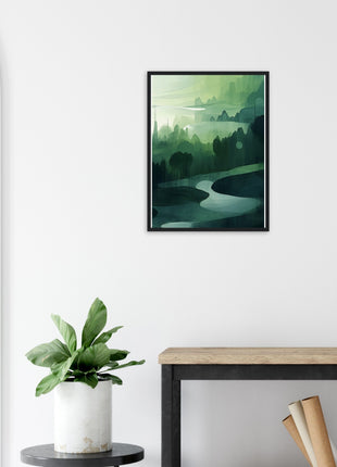 Green abstract landscape poster (part 3 of 3)