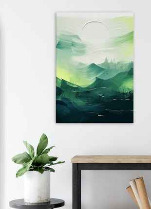 Abstract green painted landscape print (part 2 of 3)