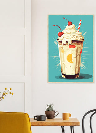 Retrol milkshake kitchen poster