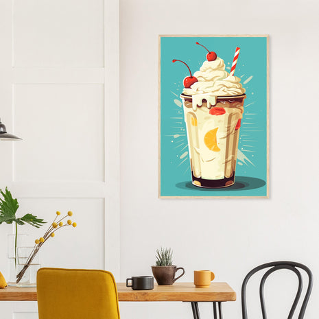 Retro Milkshake Delight – Fun Kitchen Art Print