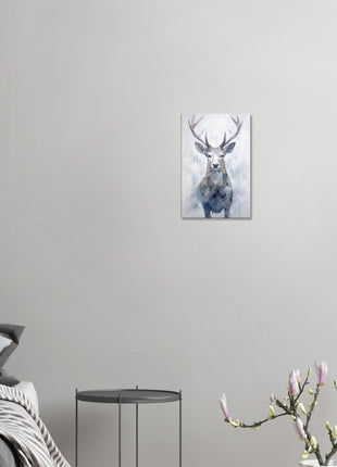 Deer in the mist with geometric blend poster