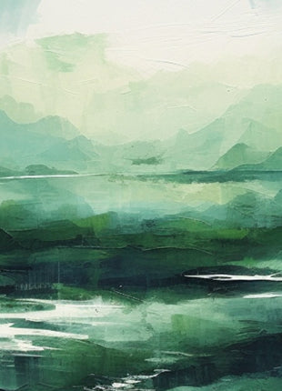 Green abstract sunrise landscape poster (part 2 of 3)