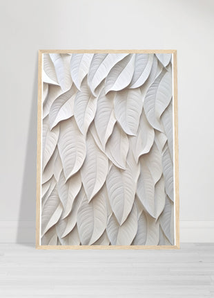 White 3D leaves poster