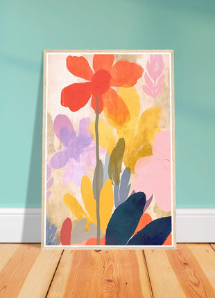 Colorful flower retro poster