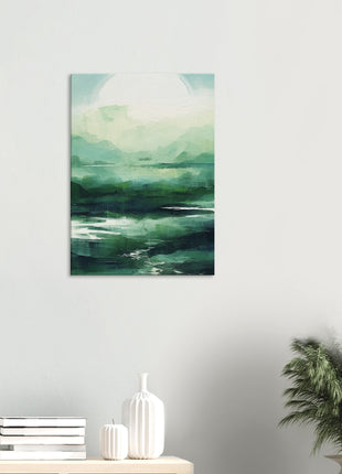 Green abstract sunrise landscape poster (part 2 of 3)